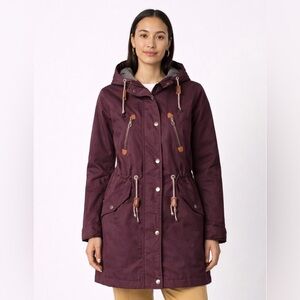 NWT FatFace Taylor Waterproof Rain Jacket Plum Purple Hooded Coat UK Designer